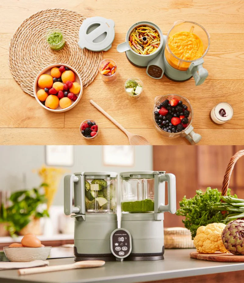 Babymoov Nutribaby Glass 2.0 Baby Food Maker - Celadon Green