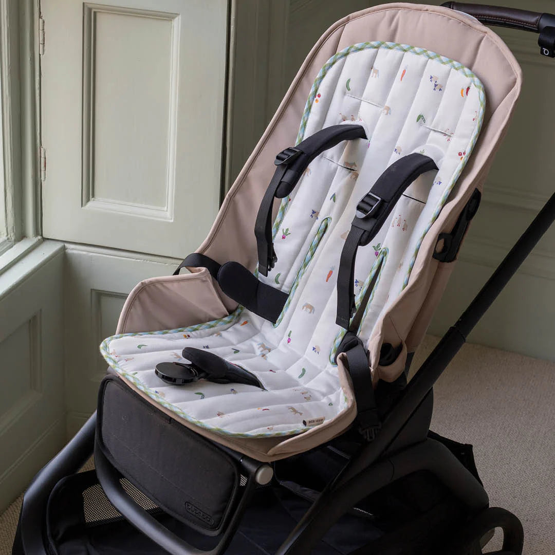 Avery Row Pram Liner - Little Farm/Greenhouse Gingham