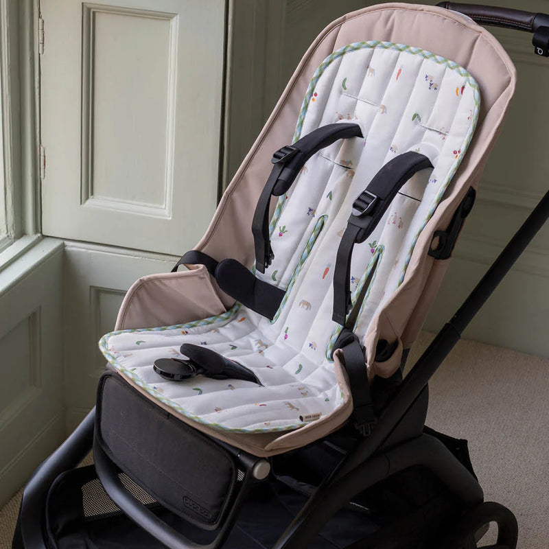 Avery Row Pram Liner - Little Farm/Greenhouse Gingham