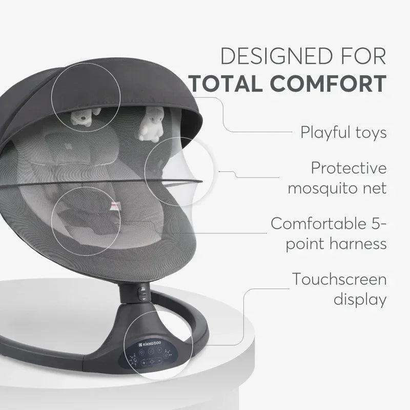 Kikkaboo Electrical Side To Side Codie Swing - Dark Grey