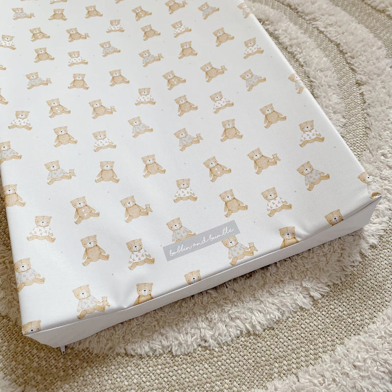 Bobbin & Bumble Anti-Roll Wedge Baby Changing Mat - Teddy Bears