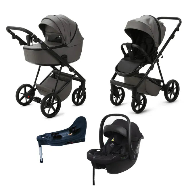 Mee-Go Milano Evo 4in1 All In One Travel System Inc Isofix Base - Slate Grey Leatherette