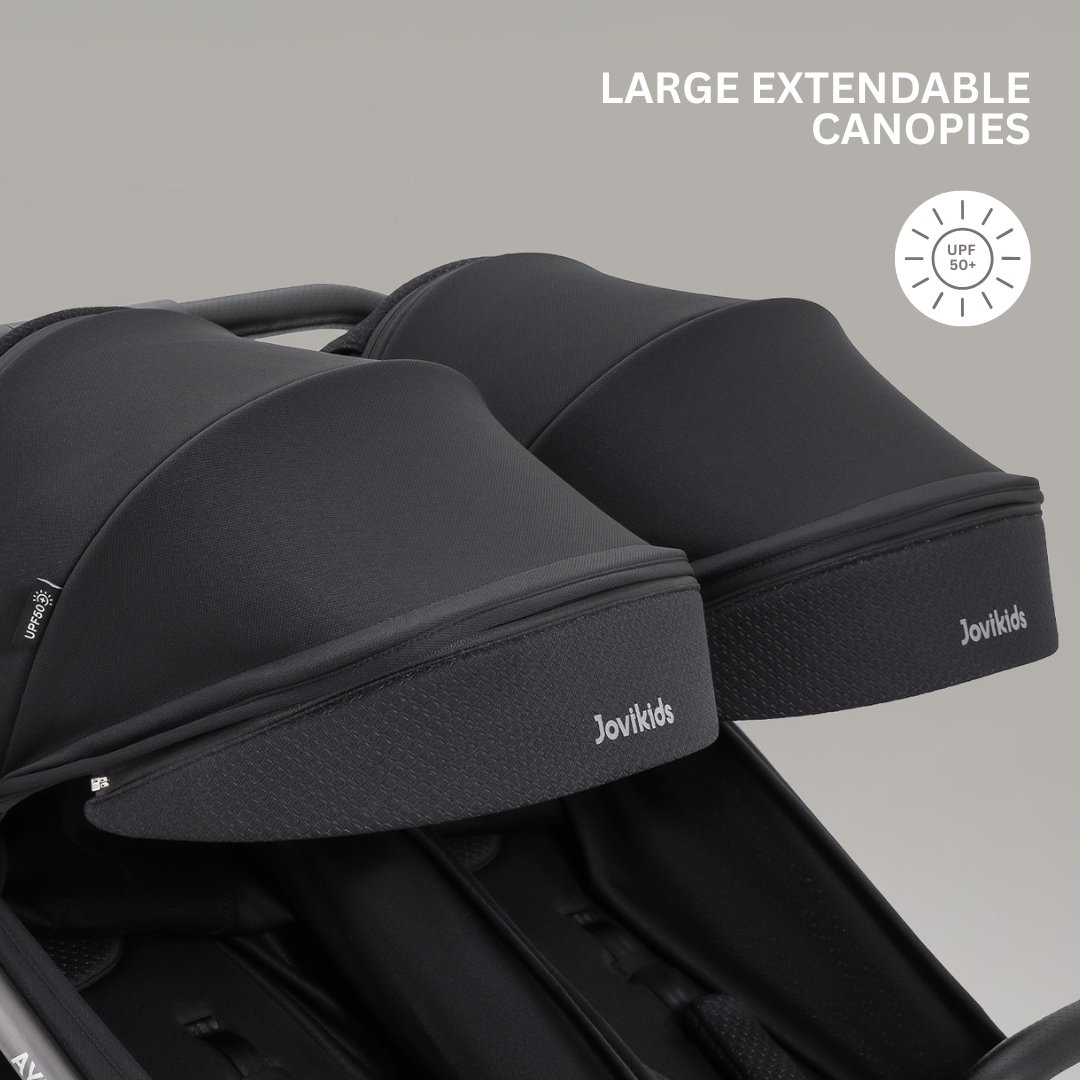 JoviKids Ayla Compact Twin Pushchair - Black