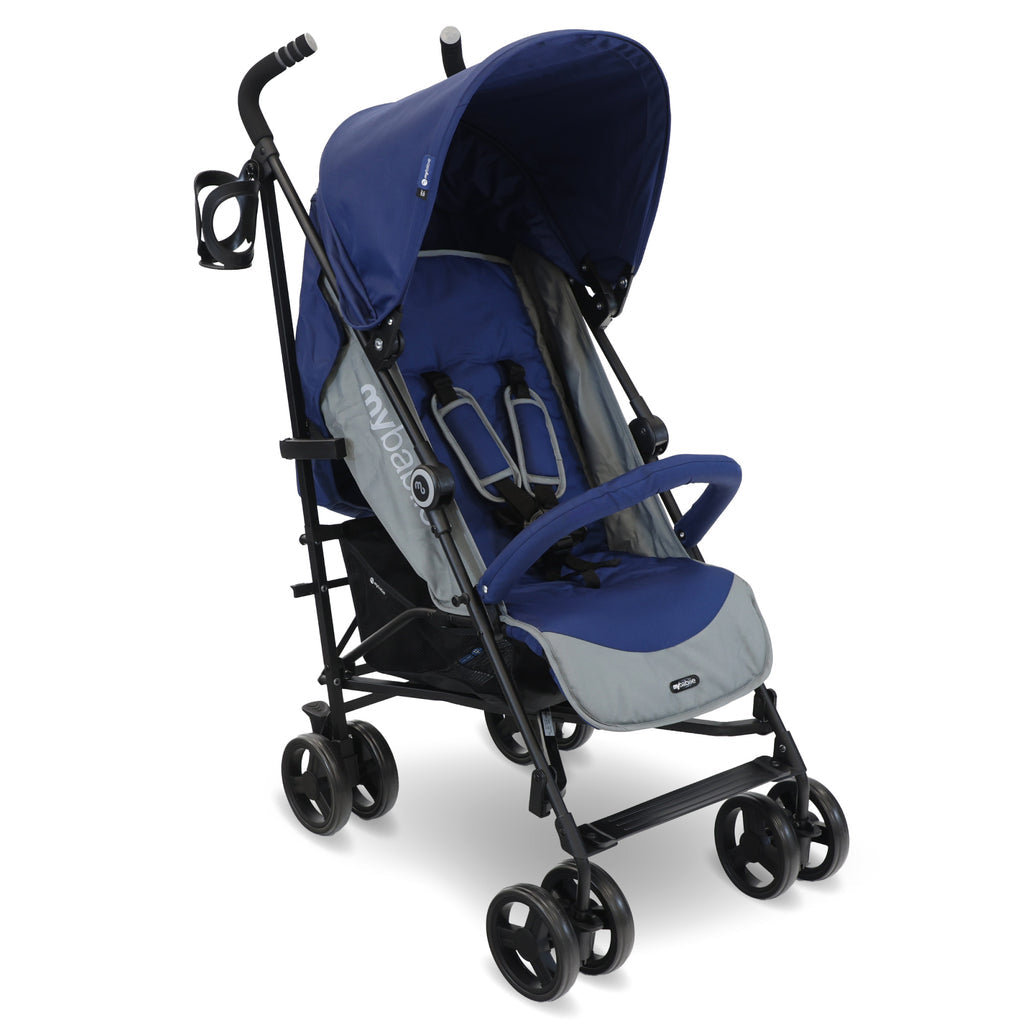 My Babiie MB02 Plus Lightweight Stroller - Blue/Grey