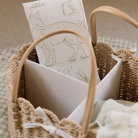 Ralphie Bear Scallop Edge Nappy Caddy Basket
