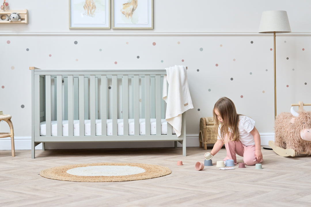 Tutti Bambini Misha Cot Bed - Sage & Golden Oak