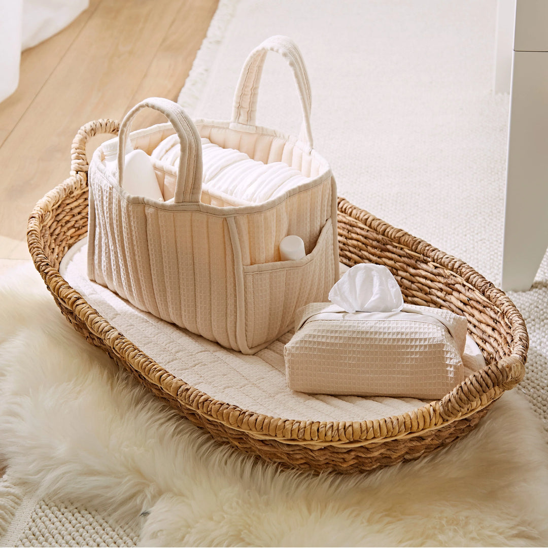 CuddleCo Nappy Caddy Set - Cashmere Waffle