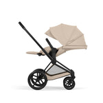 Cybex Priam Comfort Pushchair & Foldable Carrycot - Cozy Beige/Black
