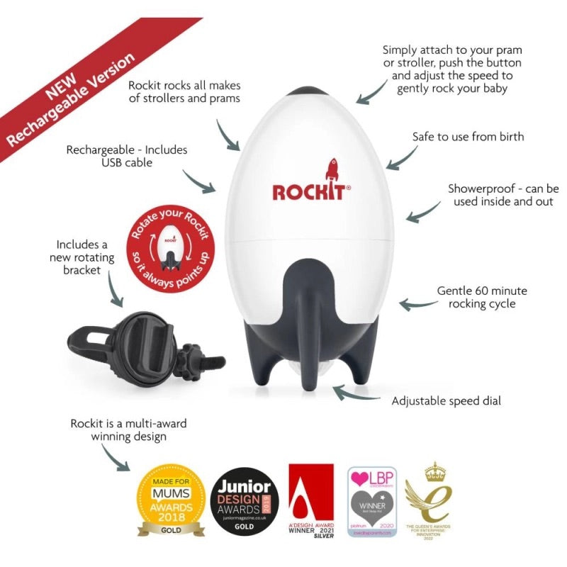 Rockit Rechargeable Baby Rocker - White