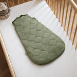The Little Green Sheep Organic Quilted Baby Sleeping Bag - Juniper with Sage - 2.5 Tog