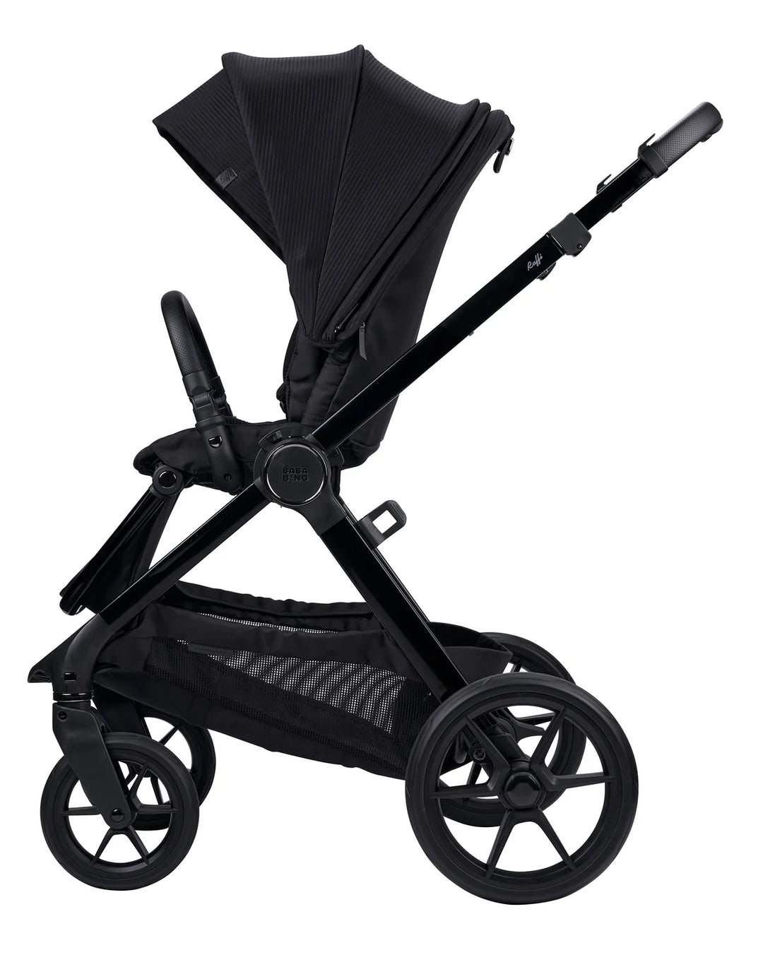 Bababing Raffi MKII 18 Piece Travel System, Home & Feeding Bundle - Satin Black + FREE Auto Fold Stroller