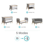 Tutti Bambini CoZee XL Bedside Crib and Cot – Scandinavian Walnut