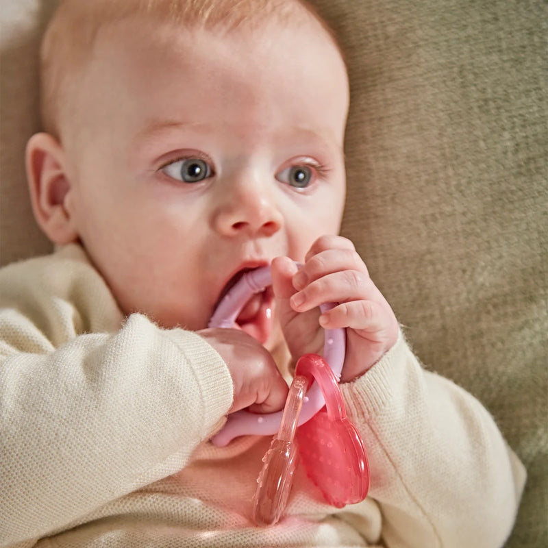Matchstick Monkey Cooling Teether - Lilac, Pink & Dusty Pink
