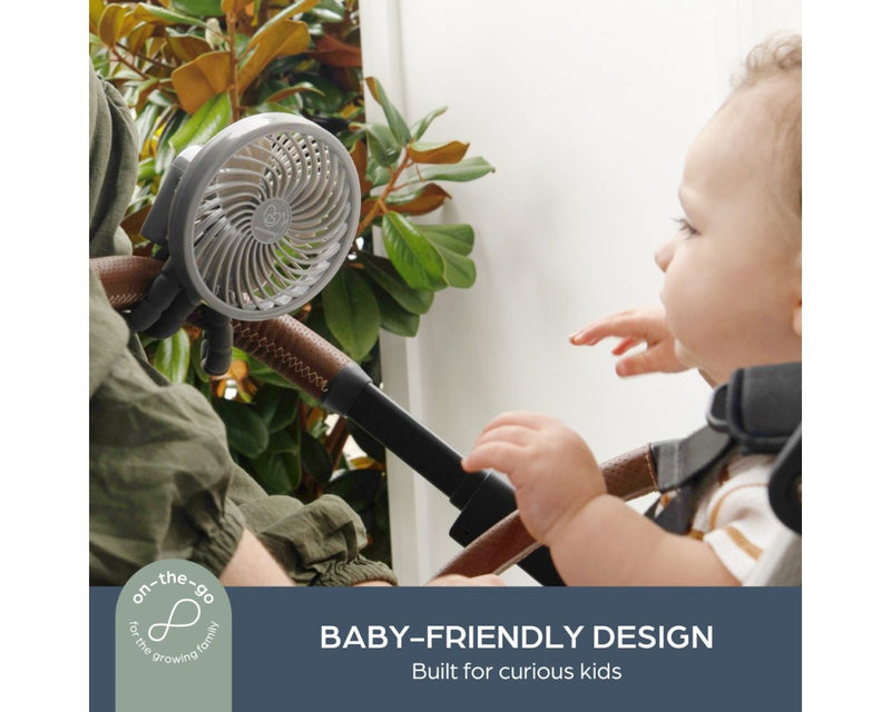 Dreambaby Smart Grip Fan With Cover - Grey