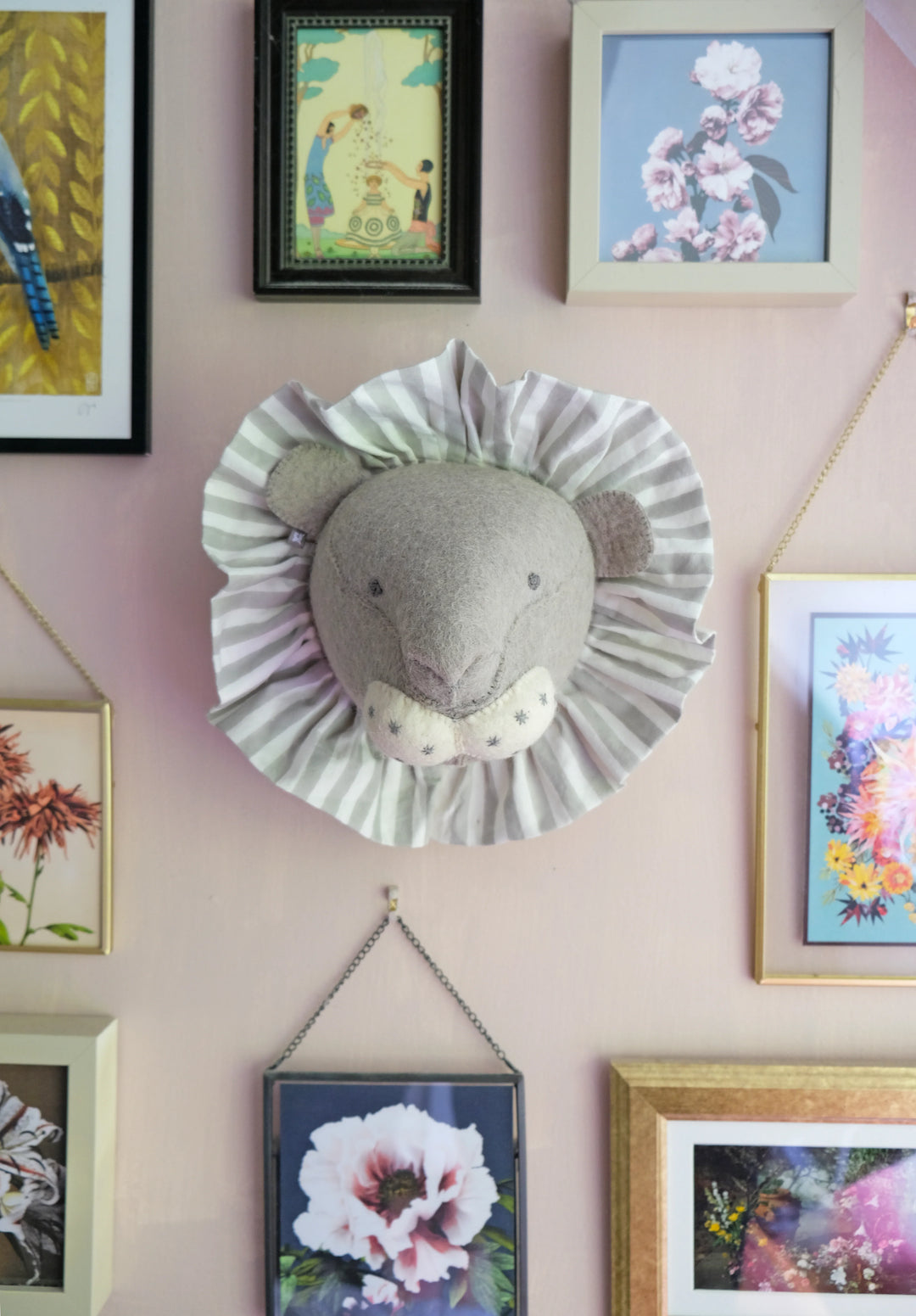 Fiona Walker Lion with Vintage Ruff Head Mini - Grey