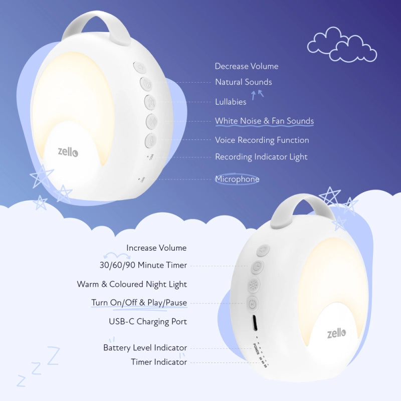 Zello Sleep YourVoice Noise Machine - White