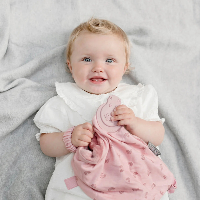 Cheeky Chompers Comfortchew Baby Comforter With Teether - Rainbow Rose