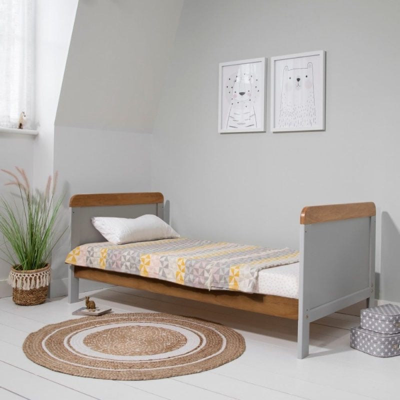 Tutti Bambini Rio Cot Bed, Changer and Mattress – Dove Grey/Oak