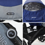My Babiie MB02 Plus Lightweight Stroller - Blue/Grey