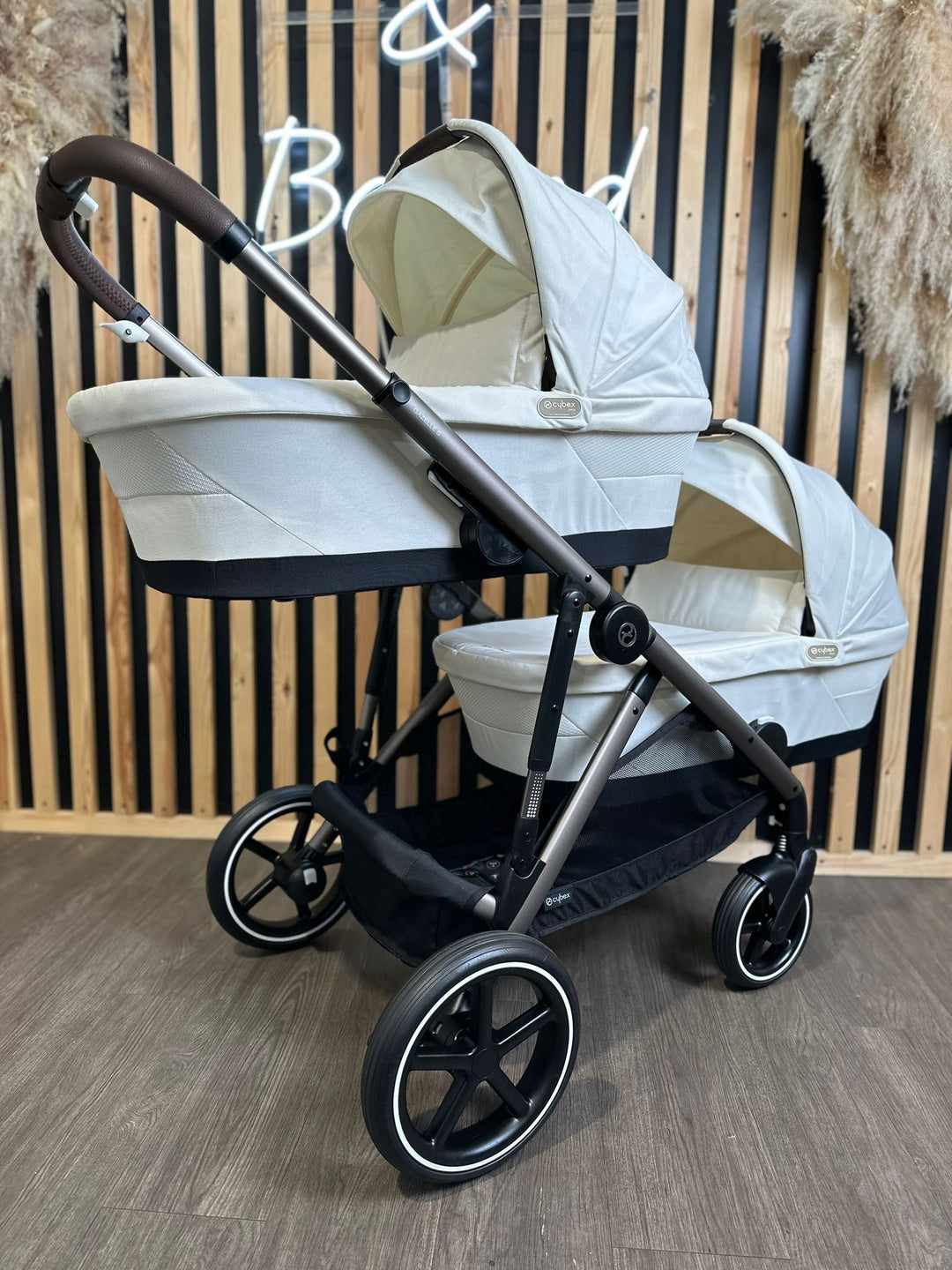 PRE LOVED Cybex Gazelle Twin Travel System - Seashell Beige