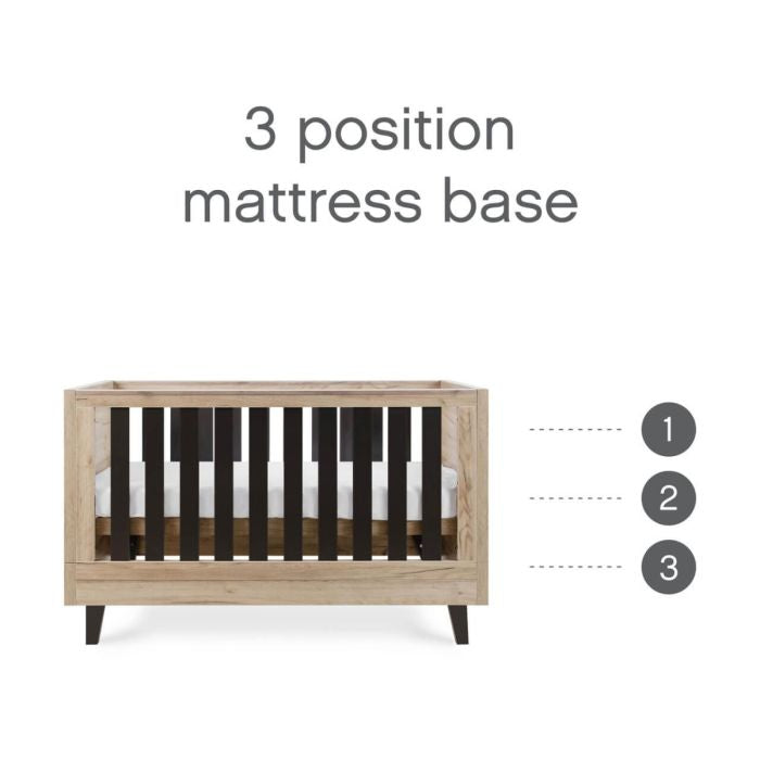 Tutti Bambini Como Cot Bed - Distressed Oak/Slate Grey