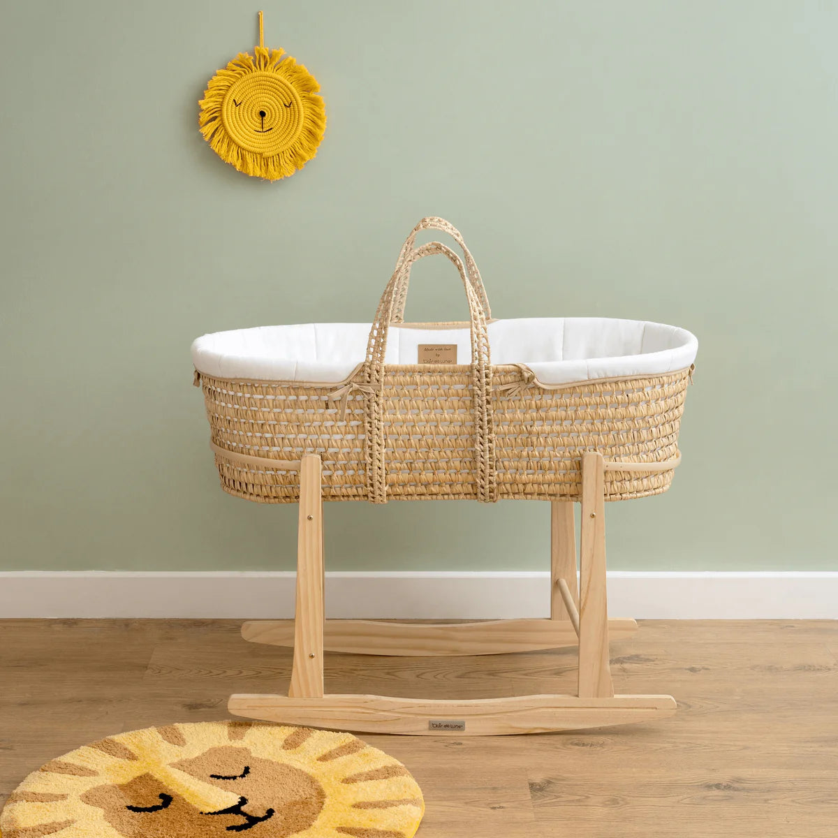 Clair De Lune Standard Rocking Moses Basket Stand - Natural