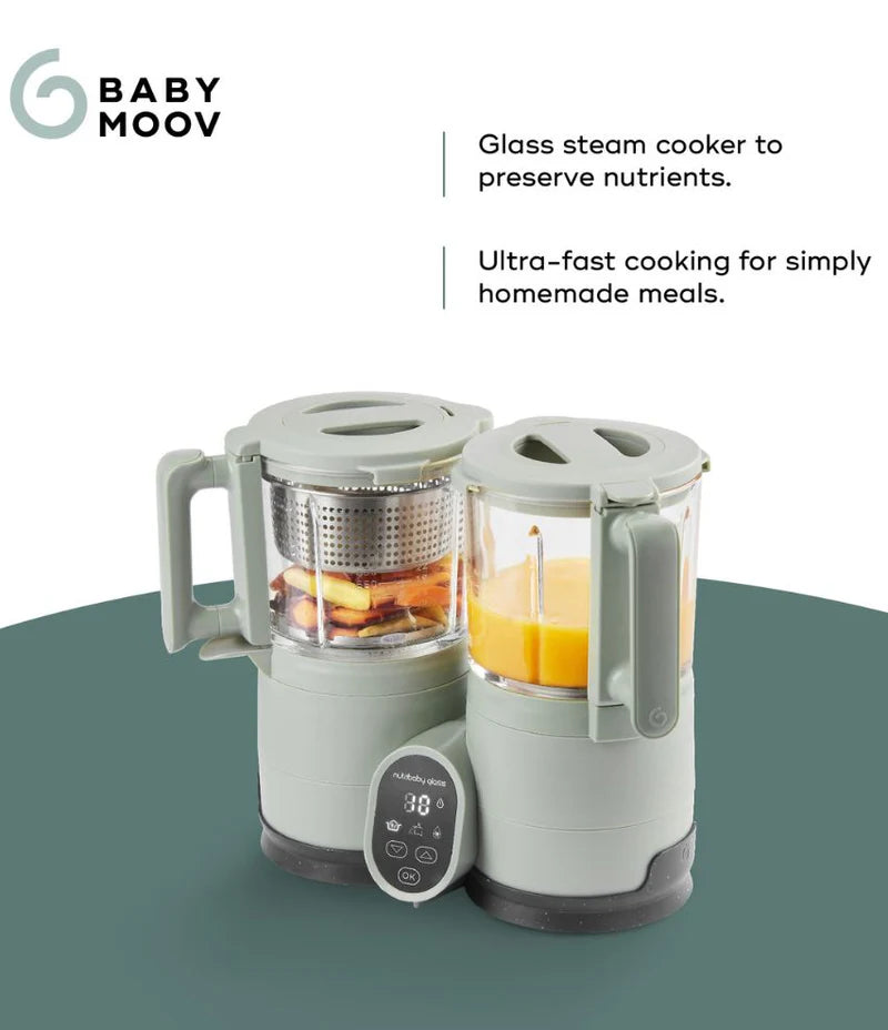 Babymoov Nutribaby Glass 2.0 Baby Food Maker - Celadon Green