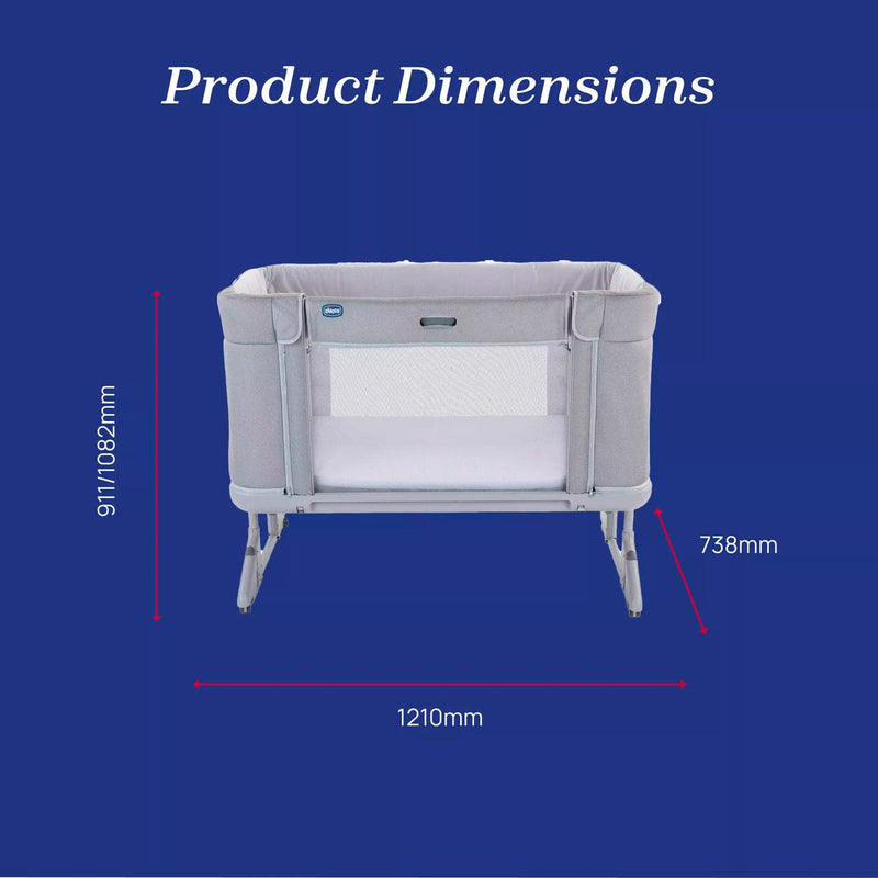 Chicco Next2Me Forever Bedside Crib To Cot - Ash Grey