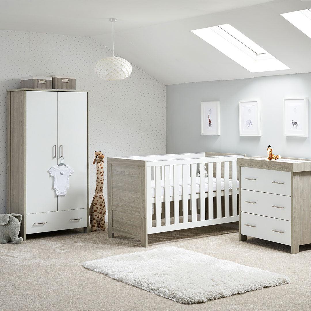 Obaby Nika 3 Piece Room Set - Grey Wash + White
