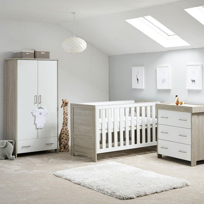 Obaby Nika 3 Piece Room Set - Grey Wash + White