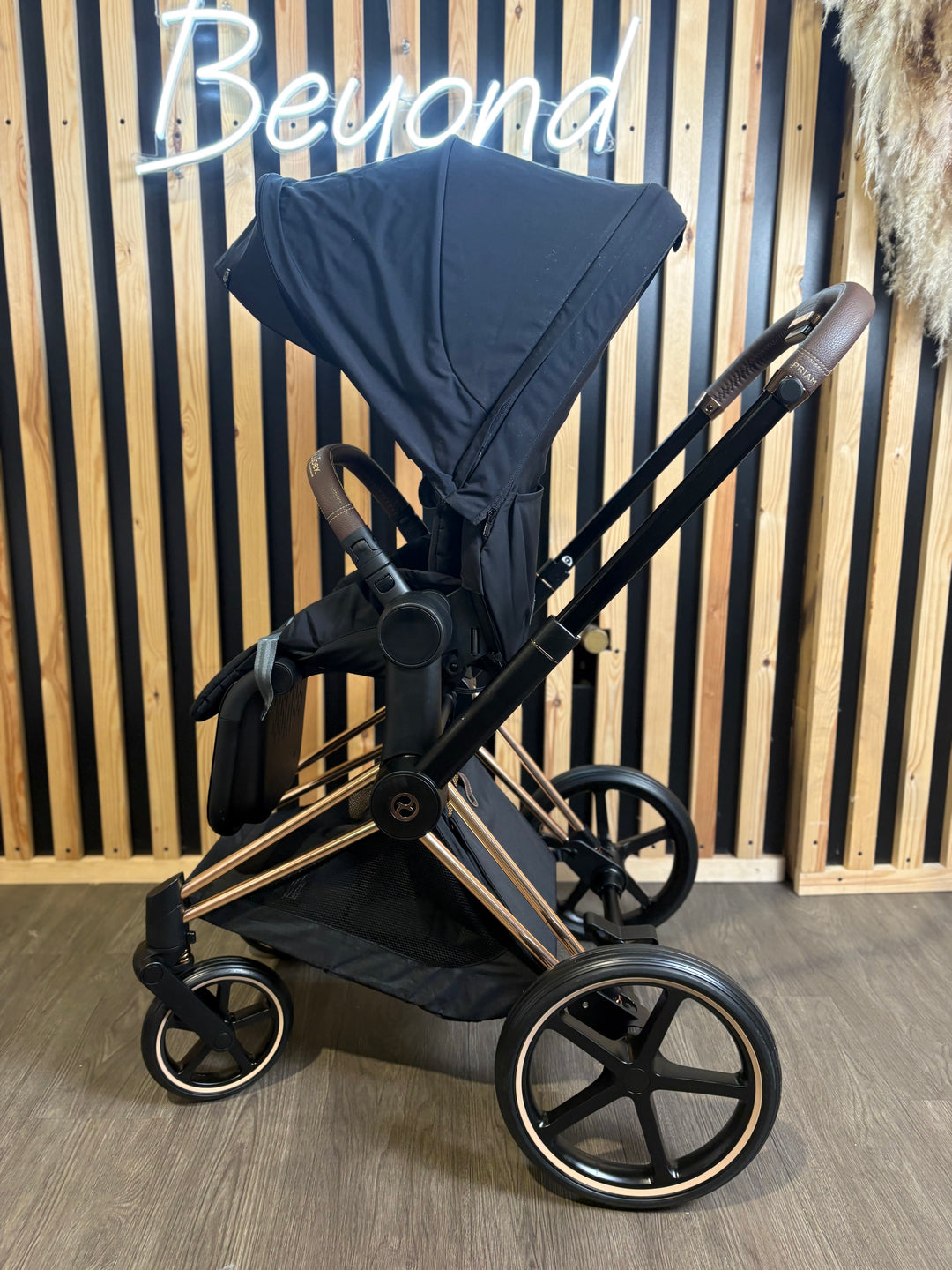 PRE LOVED Cybex Priam Travel System - Sepia Black on Rose Gold