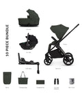 Venicci Claro2 4in1 9 Piece Luxury Travel System Bundle - Forest