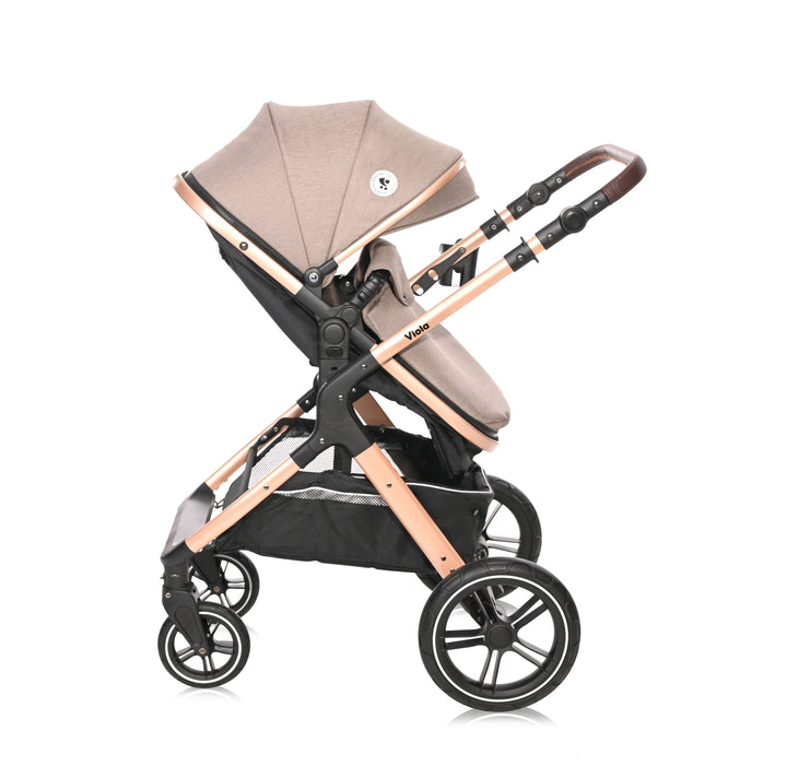 Lorelli Viola 3in1 Travel System Inc Spirit Car Seat - Beige/Gold