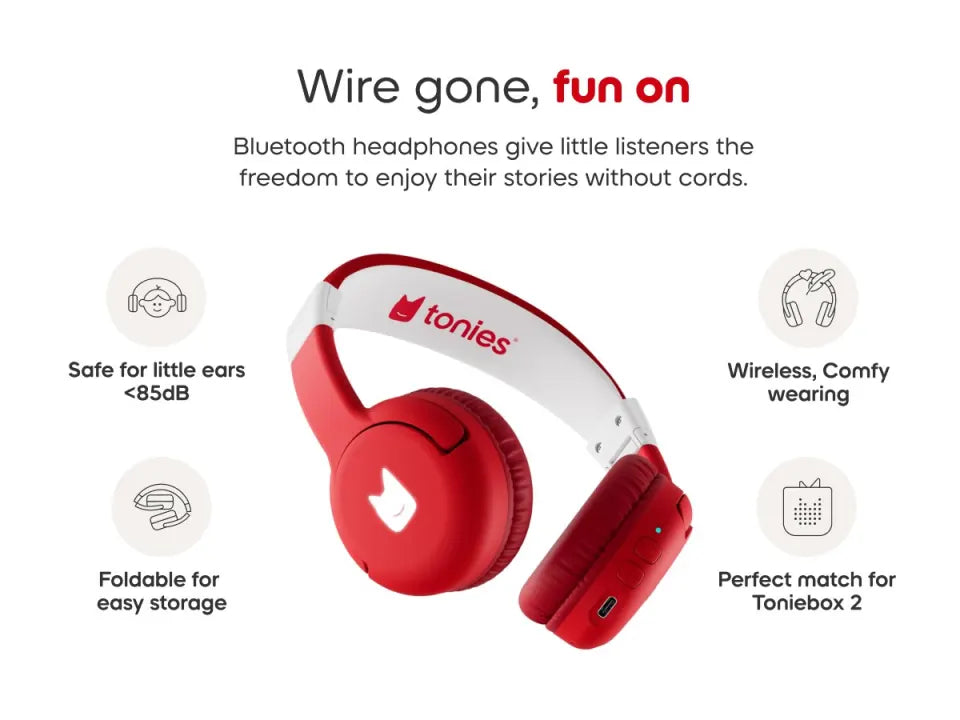 Toniebox 2 Bluetooth Headphones - Sunset Red