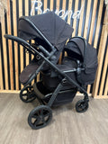 PRE LOVED Silver Cross Wave Double Pushchair - Onyx