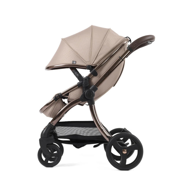 Egg3, Cybex Cloud T (Black) + Base T Travel System- Houndstooth Almond