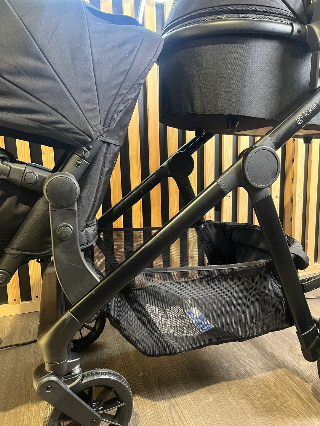 PRE LOVED Ickle Bubba Virgo Double Pushchair Bundle - Black