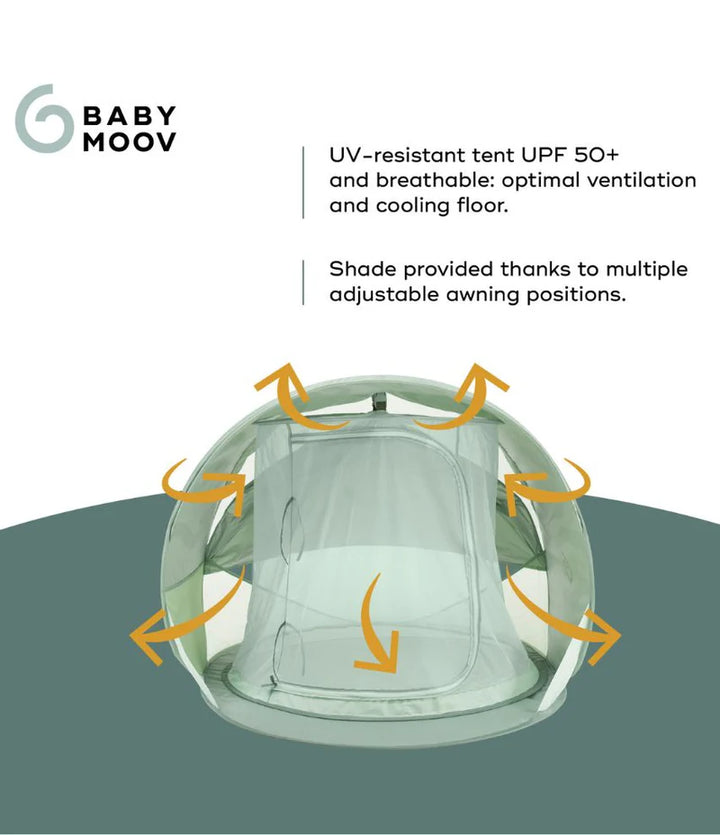 Babymoov Moov & Protect Anti UV Cooling Tent 50+ UPF - Green Lagoon