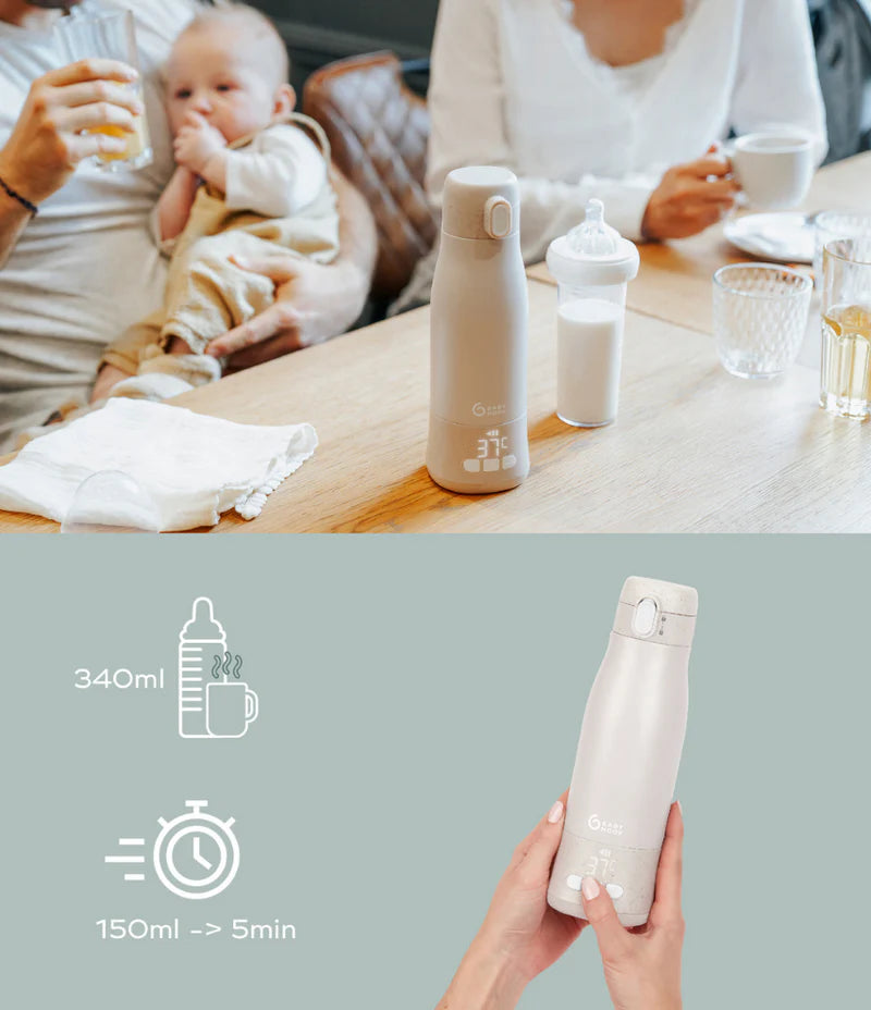 Babymoov MOOV & FEED Rechargeable Bottle Warmer - Mineral Beige