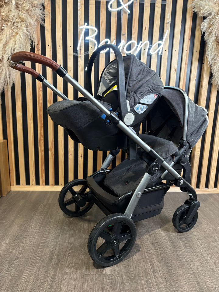 PRE LOVED Silver Cross Wave Double Travel System - Charcoal