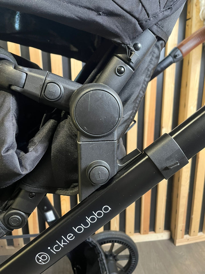 PRE LOVED Ickle Bubba Virgo Double Pushchair Bundle - Black