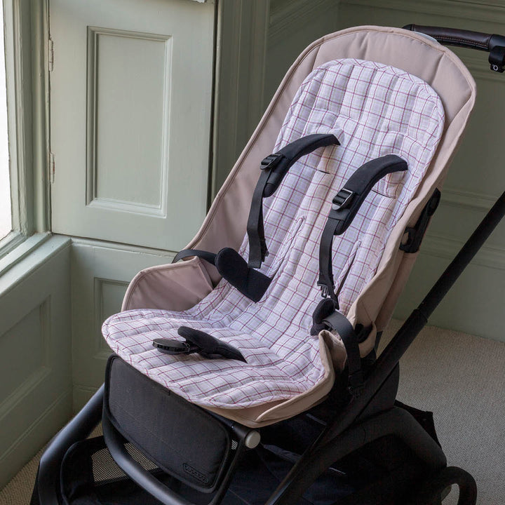 Avery Row Pram Liner - Anemone/Pink Check