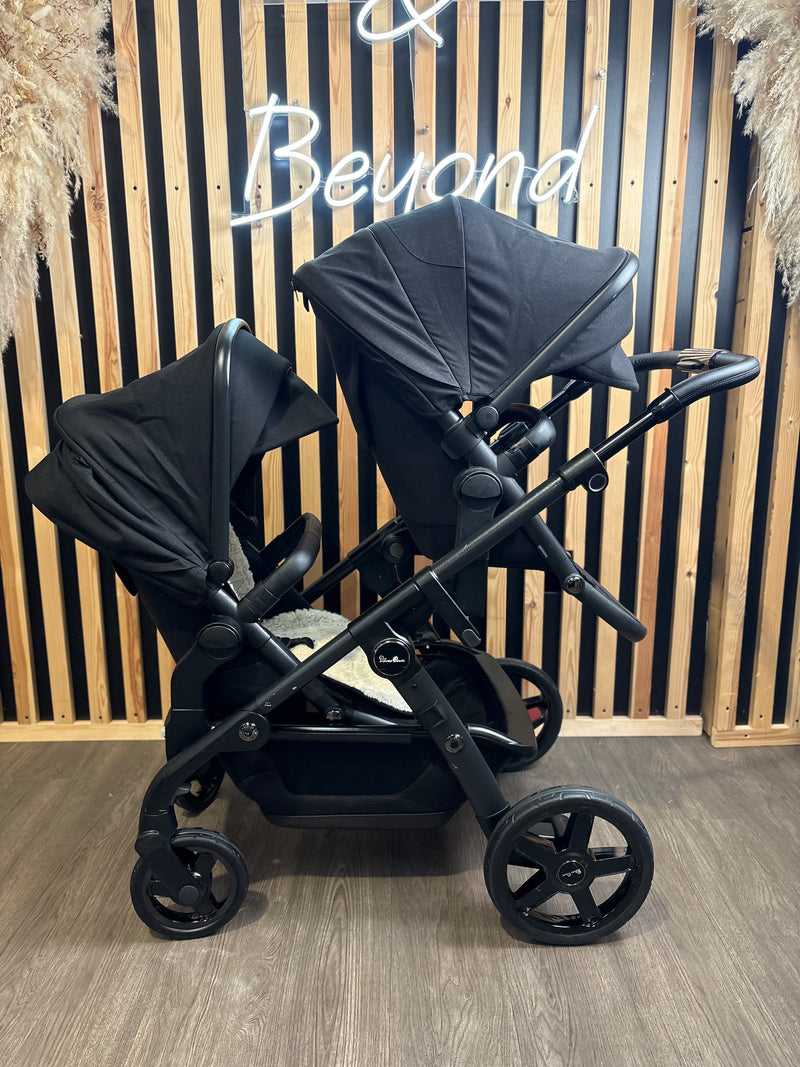 PRE LOVED Silver Cross Wave Double Travel System - Onyx