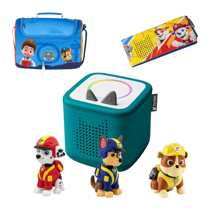 tonies Paw Patrol Bundle – Toniebox 2 + Figures + Listen & Play Bag + Sleeve