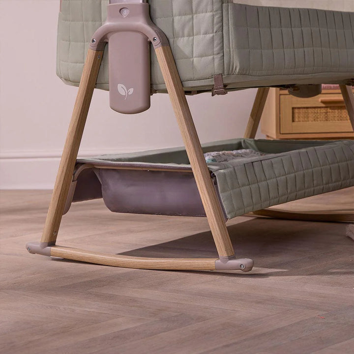 Tutti Bambini Cozee Sense Bedside Crib - Drifted Oak/Eucalyptus