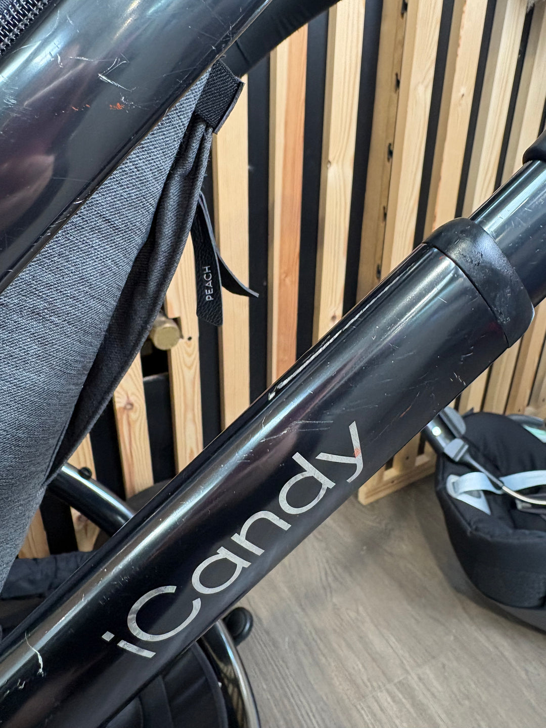 PRE LOVED iCandy Peach 6 Pushchair w/ Cybex Cloud T Car Seat - Grey Twill