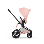 Cybex Priam Style Luxury Travel System Bundle Inc Foldable Carrycot - Peach Pink/Matt Black