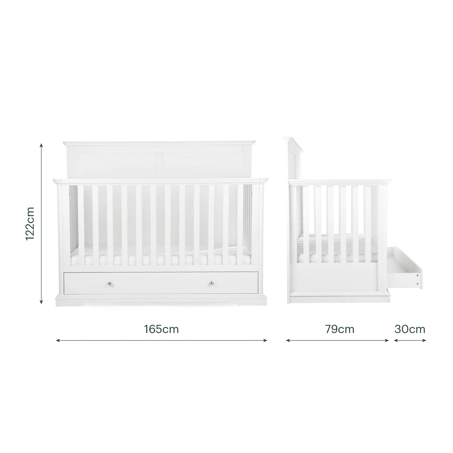 CuddleCo Beaumont Grand 3 Piece Nursery Furniture Set - White