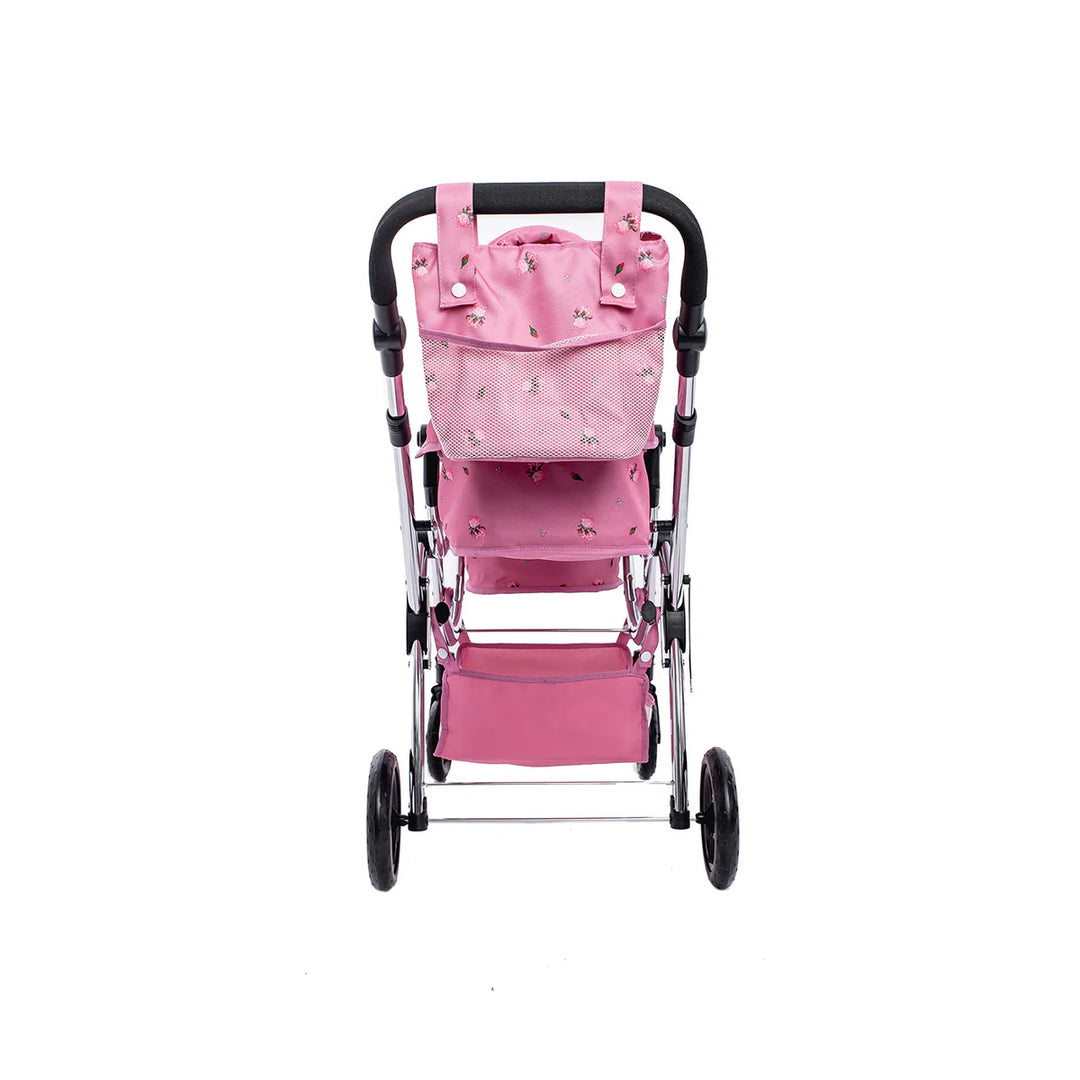 ROMA DARCIE TWIN DOLLS PRAM - PINK 3+ YEARS 88CM