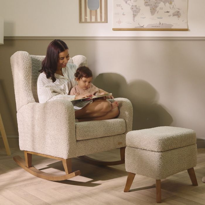 Tutti Bambini Harper Rocking Chair & Footstool - Mushroom